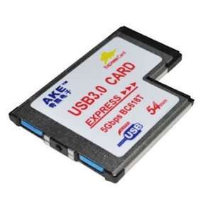  AKE 5Gbps BC618T 54mm 2 Port USB 3.0 Laptop Express Card 