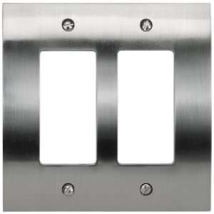   Brushed Nickel Double Rocker Convex Wall Plate