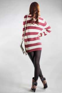 Korean Style Stripes Sweety Casual Long Style Knitting Wool Sweaters 