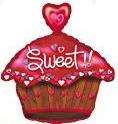 Happy Valentines Day SWEET candy heart Cupcake 20 Mylar Balloon & 6 