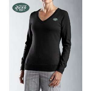 Cutter & Buck New York Jets Womens Supima V Neck Long Sleeve Sweater 