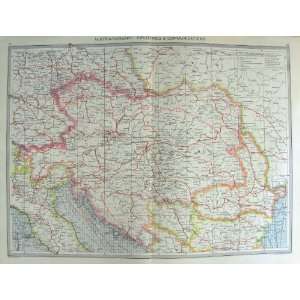   : HARMSWORTH MAP 1906 AUSTRIA HUNGARY BOSNIA BUDAPEST: Home & Kitchen