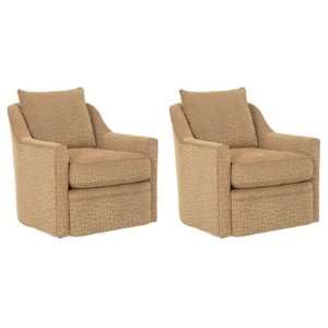   Chair: Set of Two Stella Designer Style Swivel Fabric Upholstered
