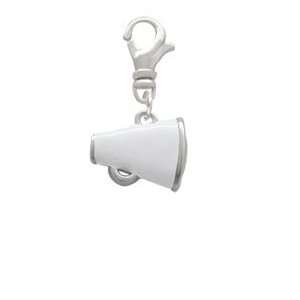  Small White Megaphone Clip On Charm Arts, Crafts & Sewing