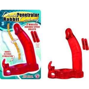  Nass walk Double Penetrator Cockring Red