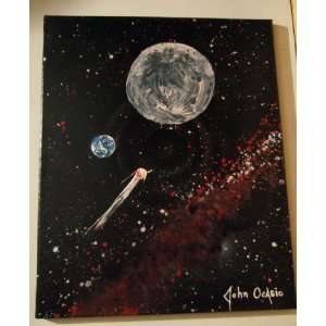   GALLERY PRESENTS AN OUTER SPACE MODERN ART PAINTING ENTITLED: BULLSEYE