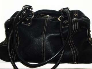 TIGNANELLO Supple Black Slouchy Leather Satchel Shoulder Bag Tote 