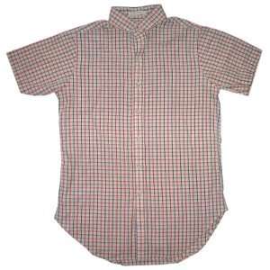  Plaid Short Sleeve Button Down Shirt in TAN / RED / BLUE 