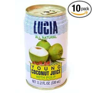 Lucia Coconut Juice 330ml (Pack of 10)  Grocery & Gourmet 