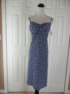 NWT B Moss Blue Floral Sleeveless Sun Dress Size 2  
