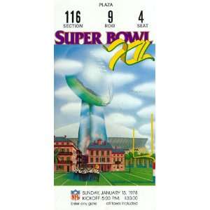  Super Bowl XII Ticket January 15, 1978: Sports & Outdoors