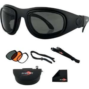   Interchangeable Black Sunglasses With Three Sets Of Lenses Automotive