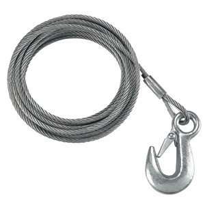   FULTON 3/16X25 GALVANIZED WINCH CABLE & HOOK 4200# 