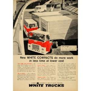   Ad White Compact Trucks Hauling Trailer Mustang   Original Print Ad