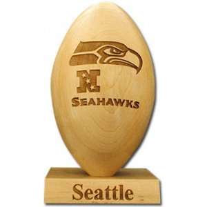   Seahawks Mini Laser Engraved Logo Wood Football: Sports & Outdoors