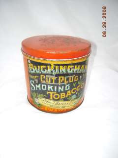 antique BUCKINGHAM CUT PLUG TOBACCO TIN bagley smoking  