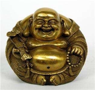 BRONZE HAPPY FAT BUDDHA Buddhist Art Deity Statue New  