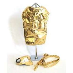  Gold Lame Fleece Lined Coat Set by Doggie Design   LARGE 