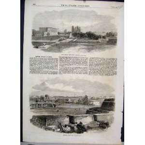  1870 India Calcutta Plassey Gate Fort Church Barracks 