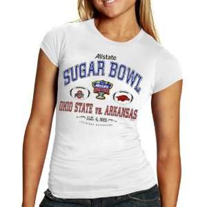   Ladies White 2011 Sugar Bowl Bound Dueling T shirt: Sports & Outdoors