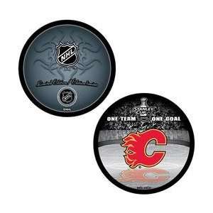  Calgary Flames One Team One Goal 2008 Playoffs Puck   Calgary Flames 