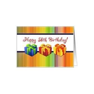  Happy 58th Birthday   Colorful Gifts Card: Toys & Games