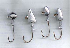   POURED DARTER JIG, FOOTBALL JIG, BULLET JIG, AND SHAD HEAD JIG  