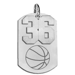 Basketball Dog Tag With Number Pendant Swivel