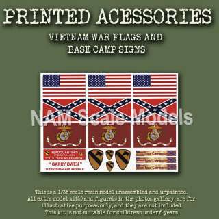 VIETNAM 1/35 PRINTED FLAGS & SIGNS MODEL KIT  