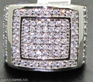 MENS ICY HIP HOP WHITE GOLD FINISH CZ RING SIZE8 R278  