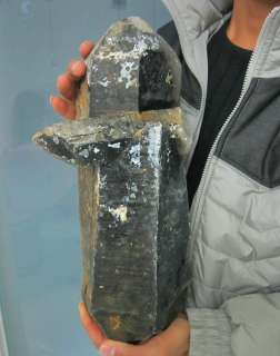 18.68lb HUGE BLACK TIBETAN quartz STRIATE crystal point  