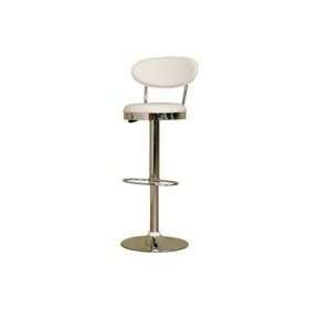   White Adjustable Bar Stool by Wholesale Interiors 