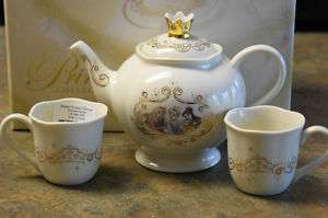 New Disney Store PRINCESS BELLE LENOX Tea Pot Set Cups  