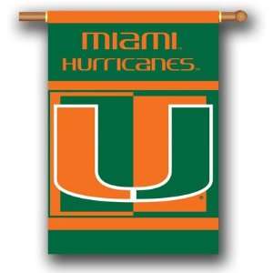  MIAMI HURRICANES 2 SIDED 28 X 40 BANNER W/ POLE SLEEVE 
