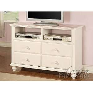  Zoe White Finish TV/Media Console by Acme: Home & Kitchen