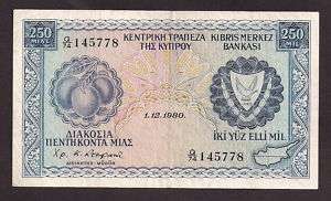 CYPRUS 01 12 1980 250 MIL MILS   5778  