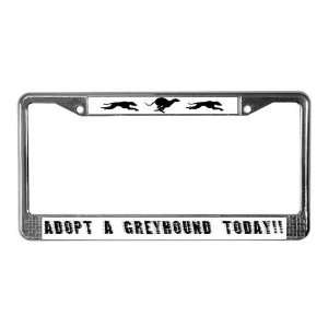 Greyhound Adoption Pets License Plate Frame by 