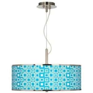  Blue Boxes Linen Giclee Glow 20 Wide Pendant Light: Home 