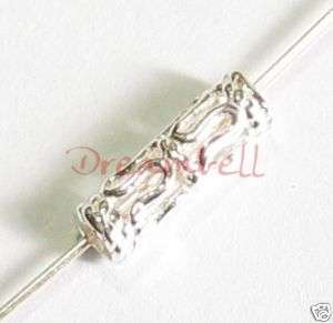 6x Bright Sterling Silver tube Bead spacer 3mm x 10mm  