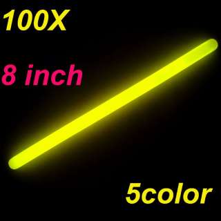 100 8 Glow Sticks Ultra Bright Light Stick Bracelets