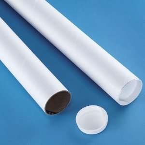 2 x 43 White Tubes with End Caps: Office Products