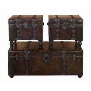  Set of Three Traditional Storage Trunks: Home & Kitchen