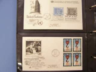 UN Stamps Early Cachet Fad Cover Collection In 4 Albums  