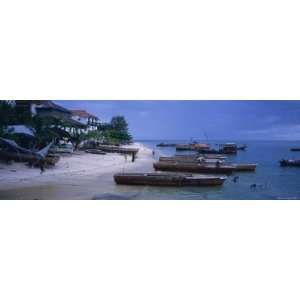  Dhows Moored on the Beach, Stone Town, Zanzibar, Tanzania 