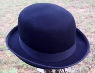 FERBY Black Wool Ladies Bowler Derby Lined Dress Hat  