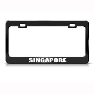  Singapore Flag Black Country Metal license plate frame Tag 