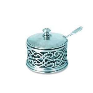   Italian Pewter Cutwork Parmesan Dish with Spoon: Kitchen & Dining