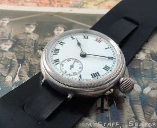 Mens RARE WWI Sterling Borgel Trench Watch   SERVICED  