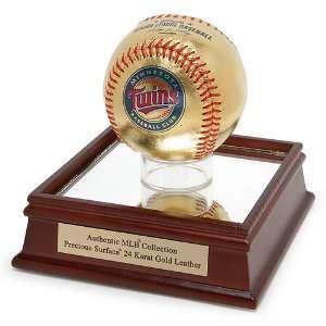  Minnesota Twins 24KT Gold Baseball in Glass Case Sports 
