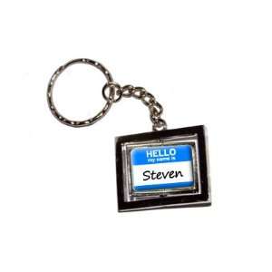  Hello My Name Is Steven   New Keychain Ring: Automotive